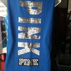 Pink blue sleeves top